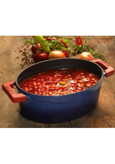 Lava Döküm Oval Tencere 21 x 25 CM Kırmızı