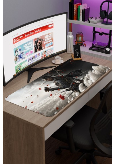 Ghost Of Tsushima Kaymaz Dikişli Kauçuk Oyuncu Mousepad V2 - 90x40 Xxl Gaming Mouse Pad Fare Altlığı