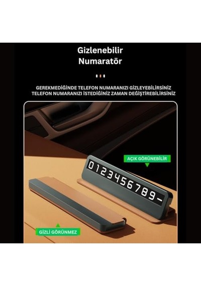 Coofbe Premıum Deri Alaşım Gizlenebilir Araç Park Telefon Numaratörü Geçici Park Telefon Numaratörü Diğer
