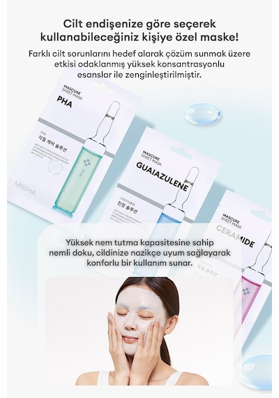 Missha Hyalüronik Asit İçerikli Nemlendirici Yaprak Maske 1 Adet Mascure Hydra Solution Sheet Mask