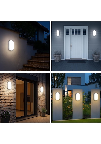 Aydos 15w Ip65 Oval Beyaz Led Tavan Ve Duvar Lambası 6500k Beyaz Işık Su Ve Toz Geçirmez Banyo Bahçe Balkon Aydınlatma Armatürü Yüzeye Monte, 1500 Lümen 220v Çok Renkli
