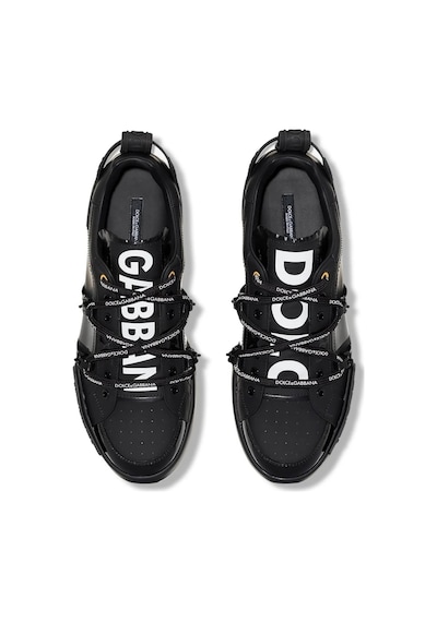 Dolce & Gabbana Portofino Logo Embossed Sneakers Siyah