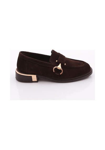 Dgn 26076 Kadın Loafer Ayakkabı Kahve Süet