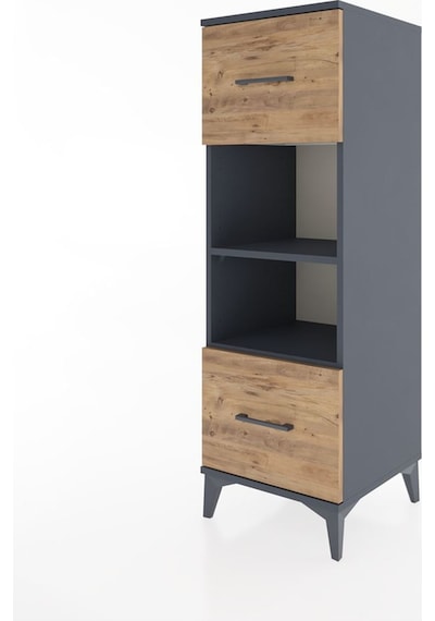 Hyperion Dolap 2 Raflı 2 Çekmeceli 44x44x134 Antrasit-çam Antrasit