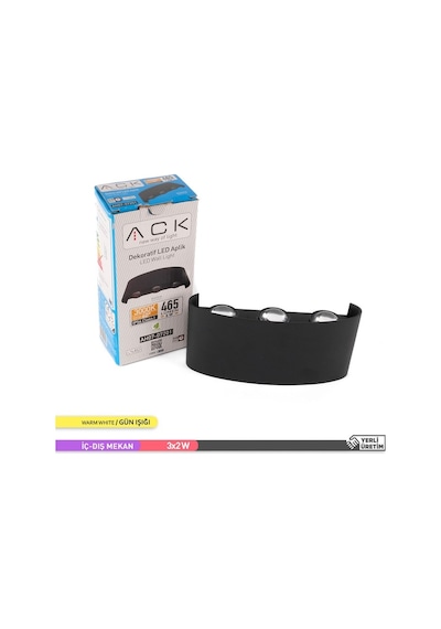 ACK 6W Çift Yönlü LED Duvar Aplik İç ve Dış Mekan Dekoratif Aydın Diğer