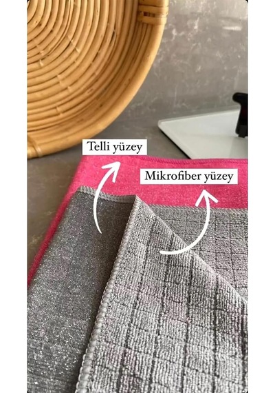 Mikrofiber Zor Kir Temizlik Bezi 5'li Paket, İnatçı Kirler Ve Lekeler İçin Çift Taraflı Ve Telli Zor Kir Bezi 40x40 Cm Belirtilmemiş