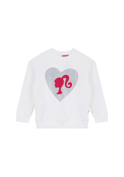 Barbie Ekru Kız Çocuk Baskılı Sweatshirt Brb6wg-swt6613