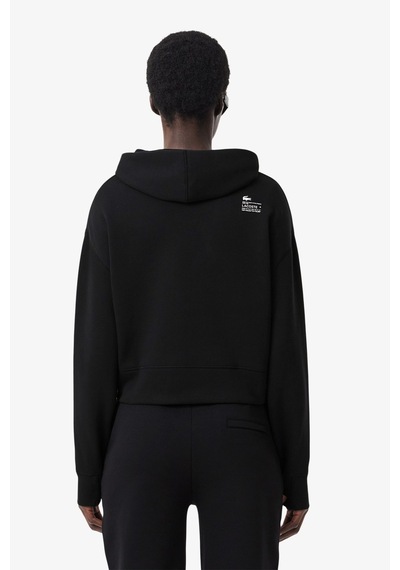 Lacoste Womens Relaxed Fit Sweatshirt Rahat Kesim Kapüşonlu Kadın Sweatshirt Siyah