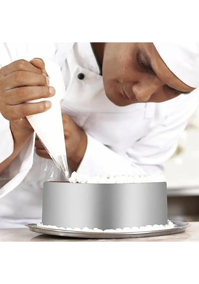 Fida Ayarlı Yuvarlak Pasta Çemberi Paslanmaz Yükseklik 15 Cm Inox