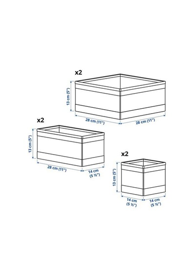 Ikea Skubb 6 Parça Çekmece İçi Organizer Seti 14 X 14 X 13 / 28 X 14 X 13 / 28 X 28 X 13 Cm Beyaz