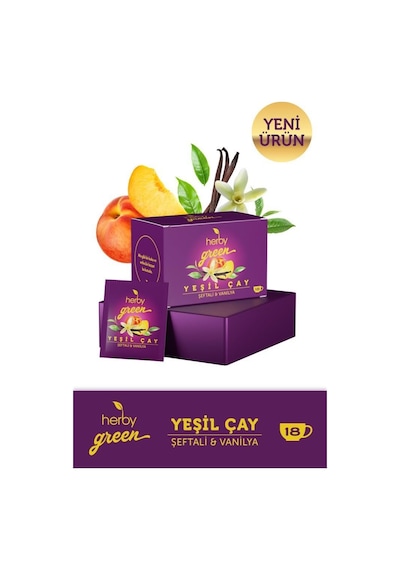Herby Şeftali ve Vanilya Yeşil Çay 18'li