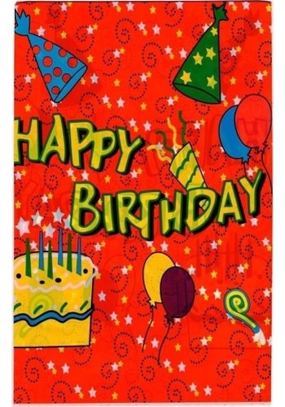Kırmızı Happy Birthday Yazılı Doğum Günü Partisi Plastik Masa Ör