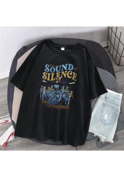 Pisa Art The Sound Of Silence Siyah Unisex Oversize T-shirt Rsts2241 Siyah