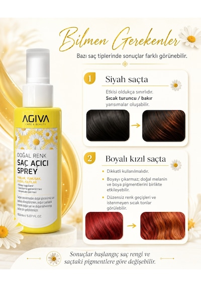 Agiva Ultra Shine Doğal Renk Saç Açıcı Sprey 150 ML
