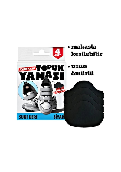 Ayakkabı Topuk Yaması Kendinden Yapışkanlı Ayakkabı Tamir Bandı Siyah 2'li Paket