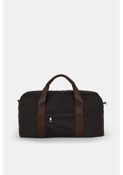 İcone Bag Kadın & Erkek Spor Çantası, Paraşüt Kumaş Önü Cepli Unisex Spor Fitness Gym Çantası Kahve