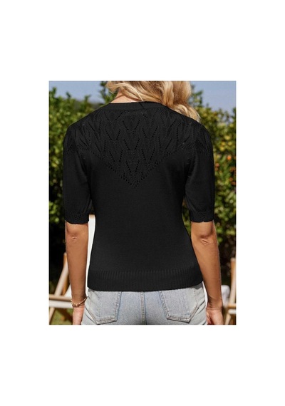 Youknitwear You Wanda %100 Pamuk Triko Hırka Siyah