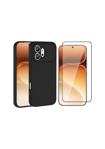 Vendas Honor 600 5g Kılıf Zore Mara Lansman Kapak + Cam Ekran Koruyucu Siyah