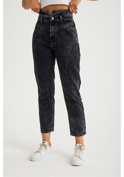 Mom Kalıp Yüksek Bel Denim Pantolon 001