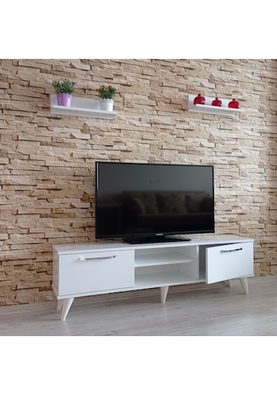 Mobilya Sepeti (Ms10)Duvar Raflı Tv Sehbası,Tv Ünitesi Beyaz