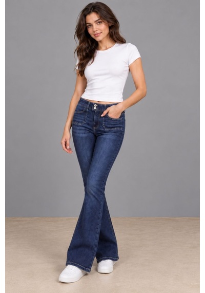 Cedy Denim Cedy Denım Kadın Çift Düğmeli Düşük Bel Bootcut Kalıp Likralı Jean Pantolon Özel Tasarım Cepli C650 Lacivert Cedy Denim Cedy Denım Kadın Çift Düğmeli Düşük Bel Bootcut Kalıp Likralı Jean Pantolon Özel Tasarım Cepli C650 Lacivert