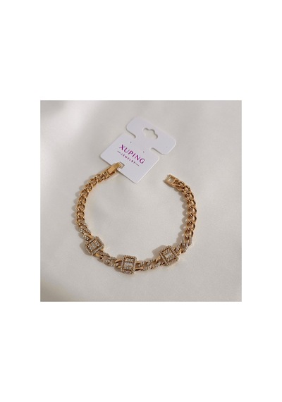 Xuping Vıp Kaliteli Antialerjik Üç Baget Kesimli Zirkon Taşlı Kraliyet Rose Gold Bileklik Rose Gold