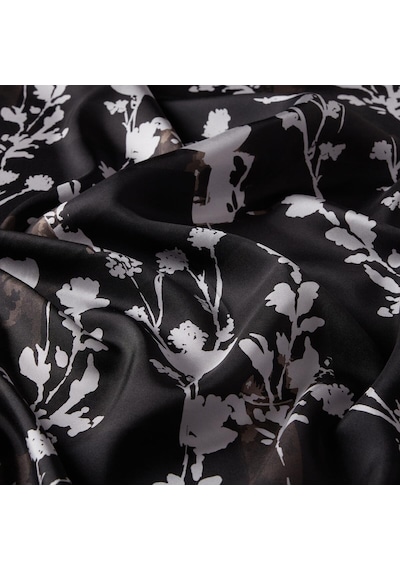 İpekevi Twill İpek Eşarp - Vintage Silhouette - Siyah Siyah