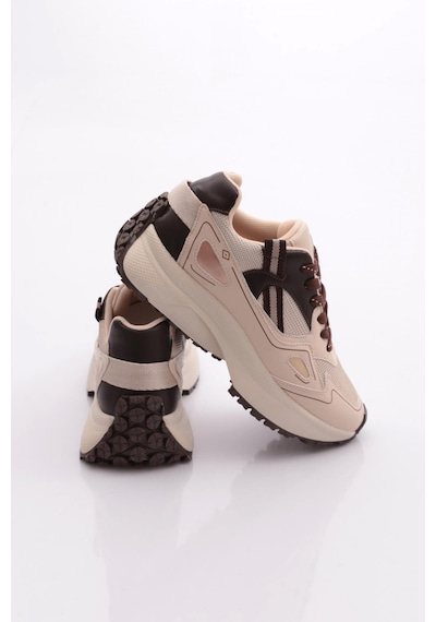 Dgn 83191 Kadin Sneaker Ayakkabi Bej Kahve
