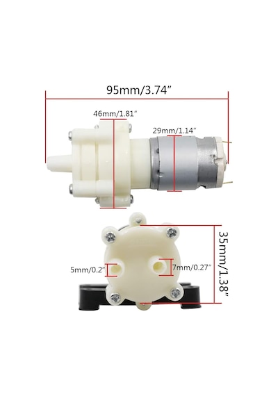 R385 Dc 6v-12v Diyafram Su Pompası Motoru Peristaltik Sıvı Pompası
