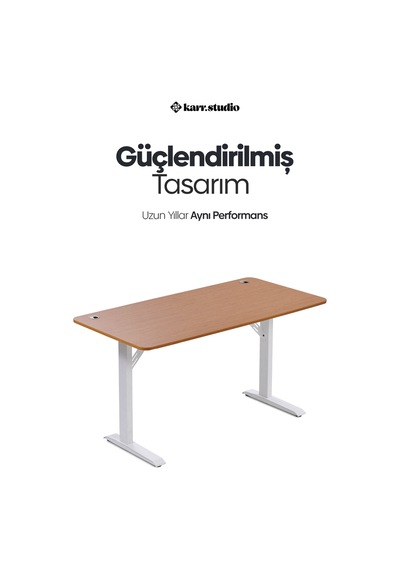 Firmus Dayanıklı Çalışma Masası - 180x80 - Bambu Bambu - Beyaz
