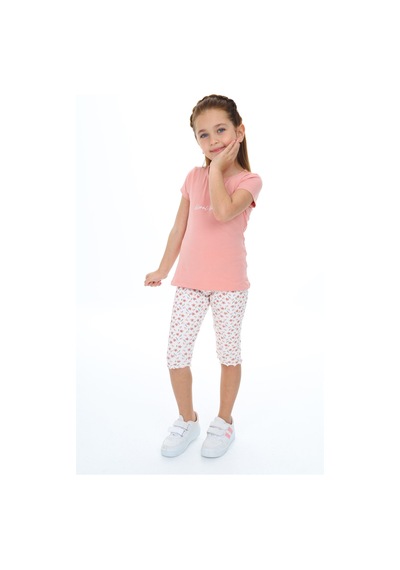 Toontoy Kids Toontoy Kız Çocuk Nakışlı Kaprili Takım Koyu Pudra