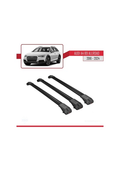 Audi A4 B9 Allroad 2016 Ve Sonrası İle Uyumlu Ace-1 Ara Atkı Tavan Barı Siyah 3 Adet Bar