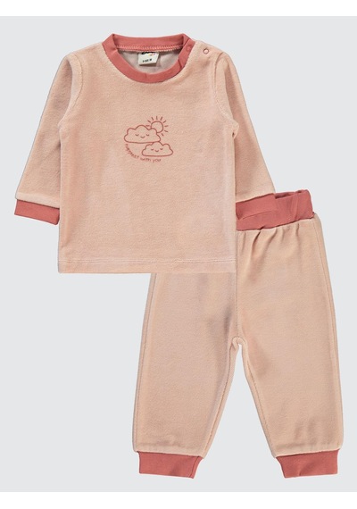 Civil Baby Bulut Baskılı 6-18 Ay Takım - Pudra