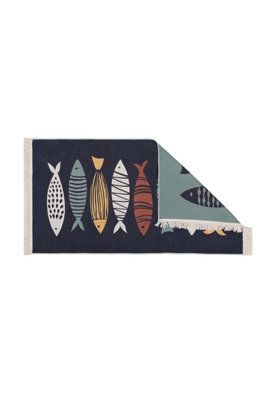 Mudo Home Larıssa Renkli Fısh Kilim Lacivert 80x150 Diğer