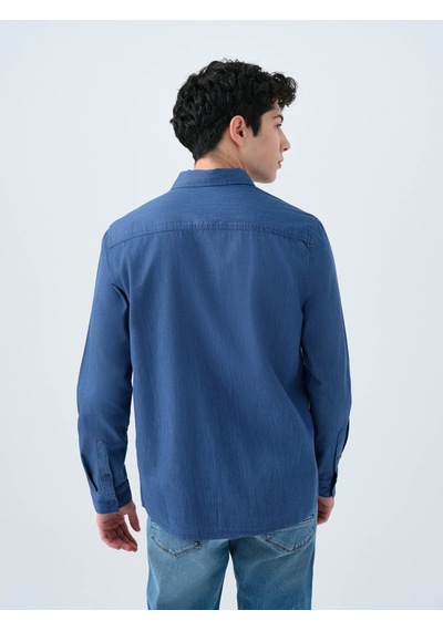 Loft Regular Fit İndigo Erkek Gömlek Lf2038615 İndigo