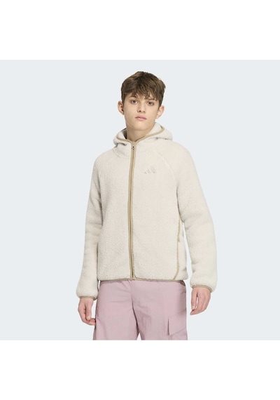Adidas Kg7690 K Xpl Fz Ho Fle Çocuk Full-zip Hooded Fleece Ceket Bej