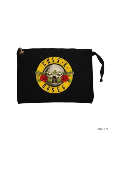 Zepplin Giyim Guns N Roses Siyah Clutch Astarlı Cüzdan / El Çantası