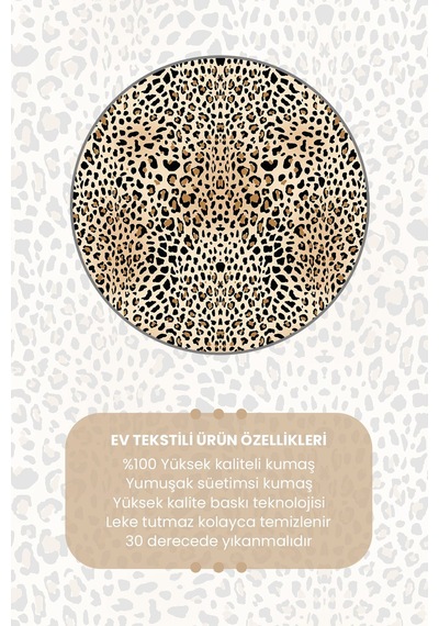 Leopar Desenli Runner Masa Örtüsü Dertsiz Süet Dokulu Kumaş