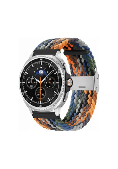 Samsung Galaxy Watch 8 40mm / 44mm / 46mm Classic Uyumlu Metal Clips Kumaş Örgü Akıllı Saat Kordon