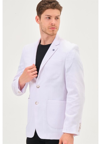 C9059 Dewberry Erkek Ceket-kar Beyaz