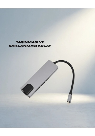 Usb-c Çoklu Port Hub 4k Hdmı Çıkışlı 8-in-1 Ofis Kullanımı
