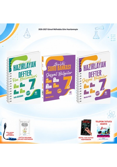 Çanta Yayınları 2026-2027 7. Sınıf Tüm Dersler 3 Kitap Sos Soru/fen-sos Defter Set