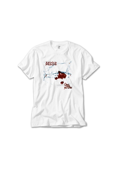 Deicide Once Upon the Cross Beyaz Tişört Beyaz