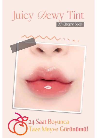 Dasique Yoğun Parlaklık Ve Canlı Renkler Sunan Kalıcı Tint Juicy Dewy Tint 07 Cherry Soda 07 Cherry Soda