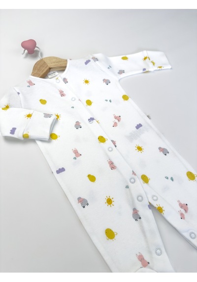 Sezgibaby Künk Kız Bebek Tulum Beyaz