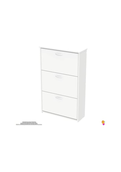 Modilayn West Asma Kapı Önü 72x116x26 Cm Lik 3 Düşer Kapak 6 Göz Bölmeli Ayakkabılık Beyaz