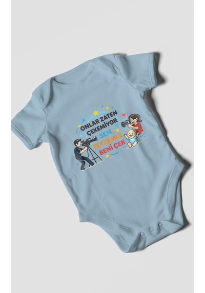 Morivokids Teyzeye Özel Kısa Kollu Bebek Body %100 Pamuk Zbn90-kk Bebe Mavisi