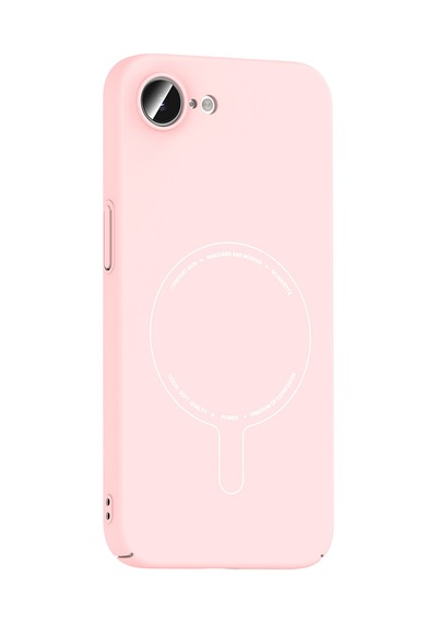 Maks Technology iPhone Uyumlu 16e Kılıf M-safe Şarj Özellikli Kamera Korumalı Mkst Elio Sert Pc Kapak - Açık Pembe