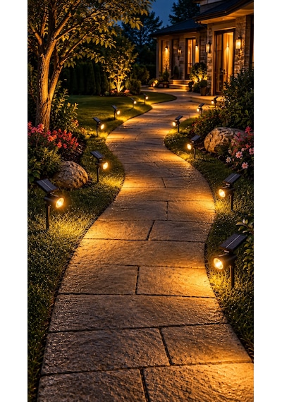 8w Güneş Enerjili Çim Solar Led Spot Lamba Bahçe Aydınlatma Sarı Renk 7 Ledli Hareket Sensörlü Su Geçirmez Bahçe Yol Teras Balkon Kapı Önü Yürüyüş Yolu Göl Kenarı İçin Uygun Sıcağa Soğuğa Dayanıklı