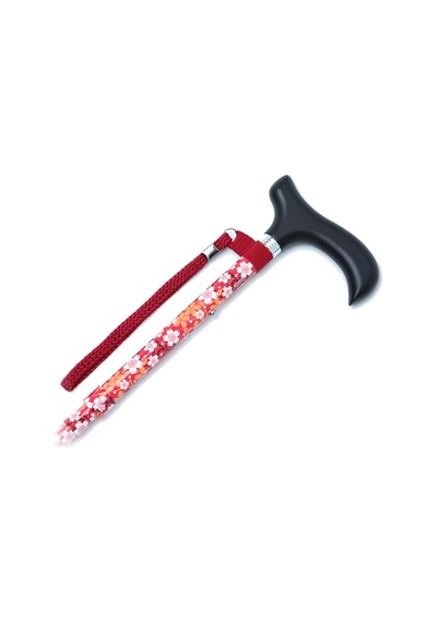 Mf606 Katlanır Baston B044-8231 Kırmızı Çiçekli